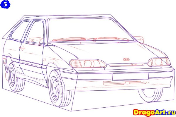 ВАЗ 2114 нарисованная спереди