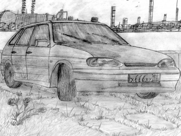 ВАЗ 2114 карандашом