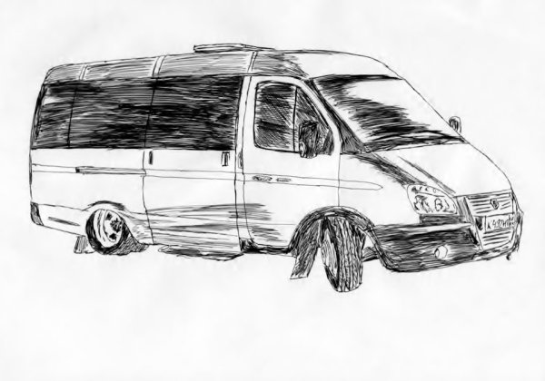 Газель сбоку грузовая вектор