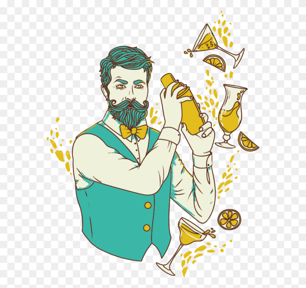 Бармен мультяшный