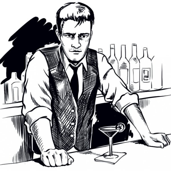 Бармен мультяшный