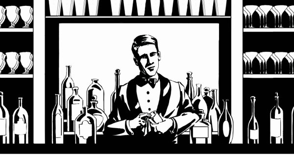 Бармен рисунок