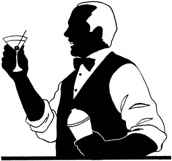 Бармен силуэт