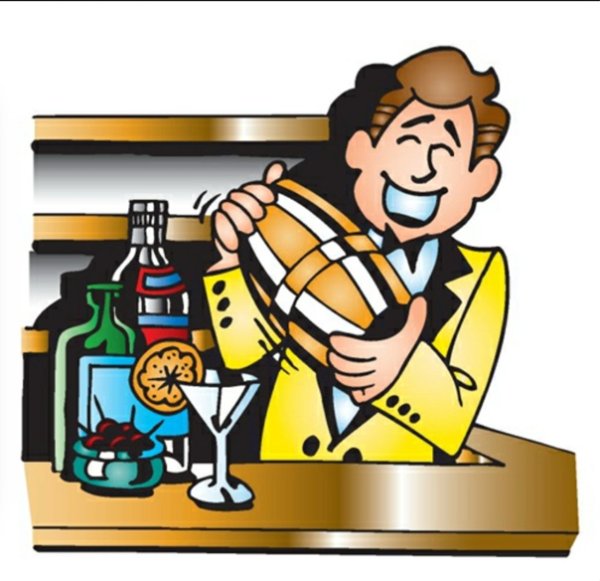 Бармен иллюстрация