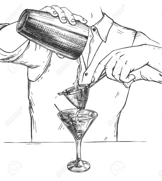 Бармен эскиз