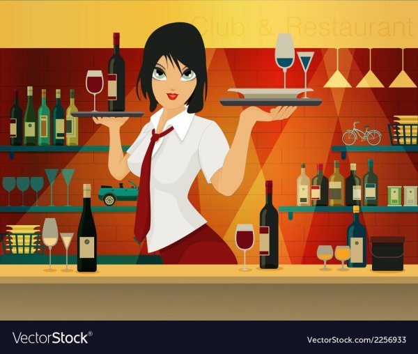 Бармен рисунок