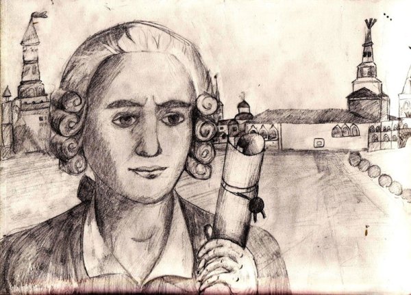 Михаил Ломоносов рисунок