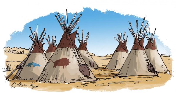 Вигвам жилище на белом фоне