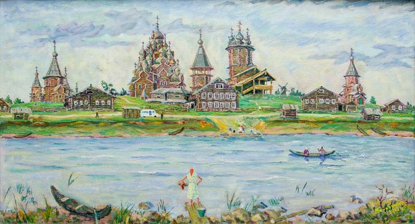 Древнерусский город у реки