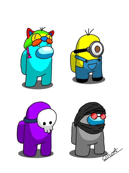 Рисунки амонг АС персонажи