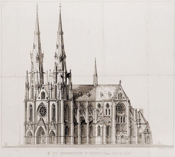 Готический собор скетч
