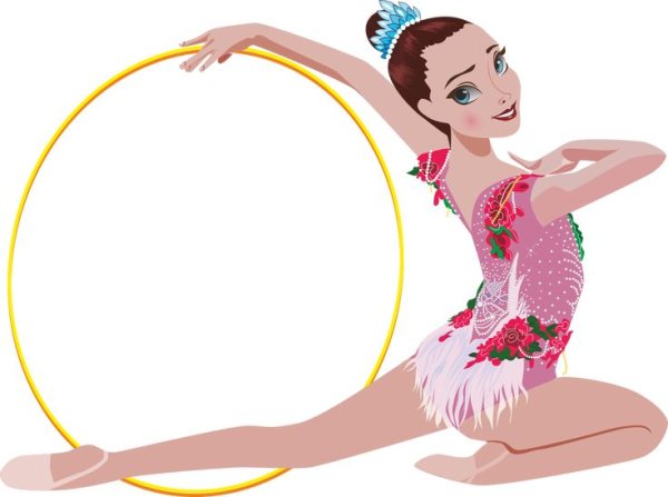 Гимнастка на белом фоне