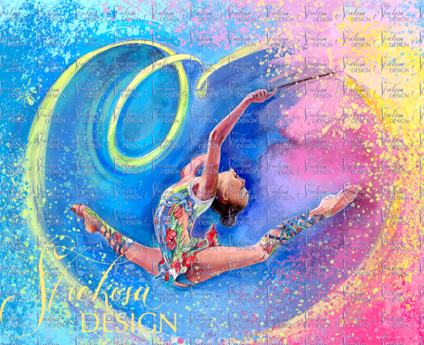 Гимнастка рисунок акварелью