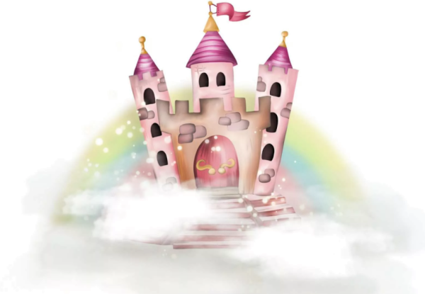 Сказочное царство на белом фоне