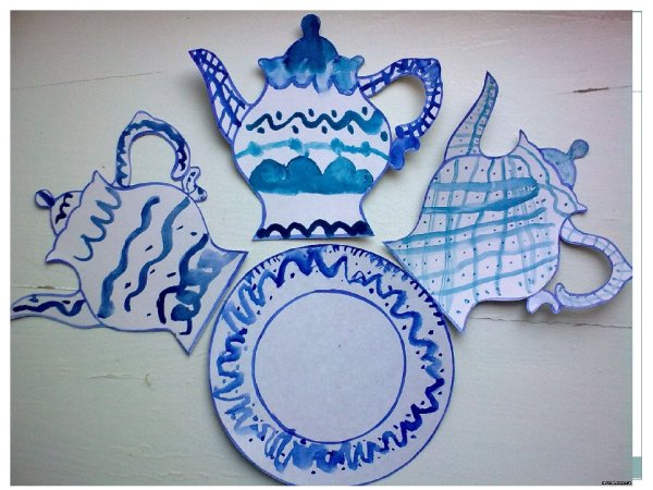 Рисование 5 класс Гжель посуда