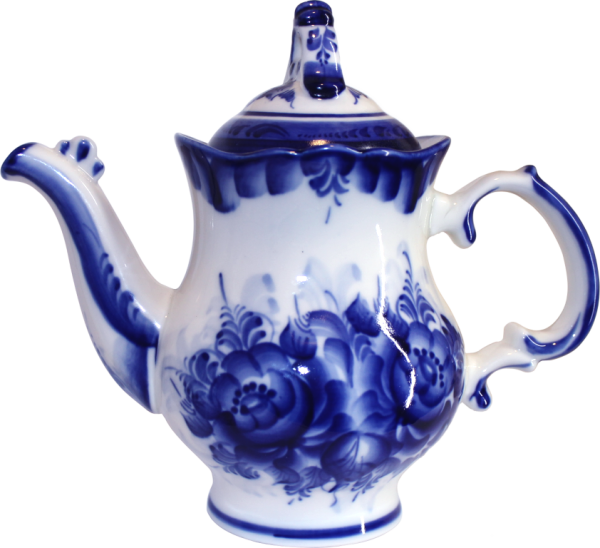 Раскраска чайный сервиз Гжель