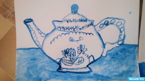 Чайник расписанный гжелью для детей