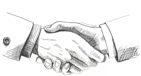 Рукопожатие иллюстрация