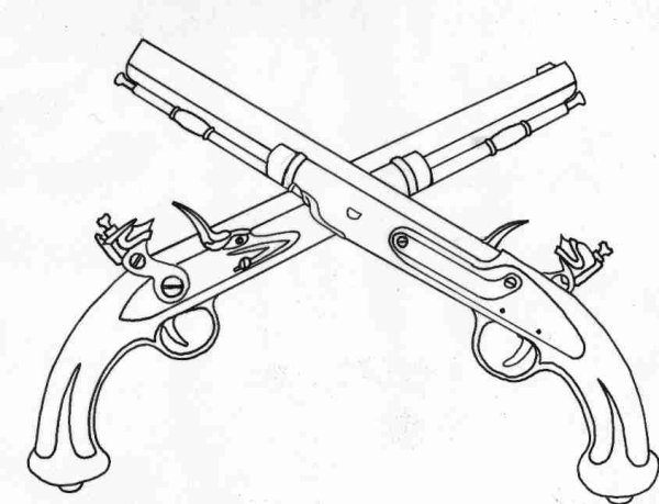 Перекрещенные охотничьи ружья