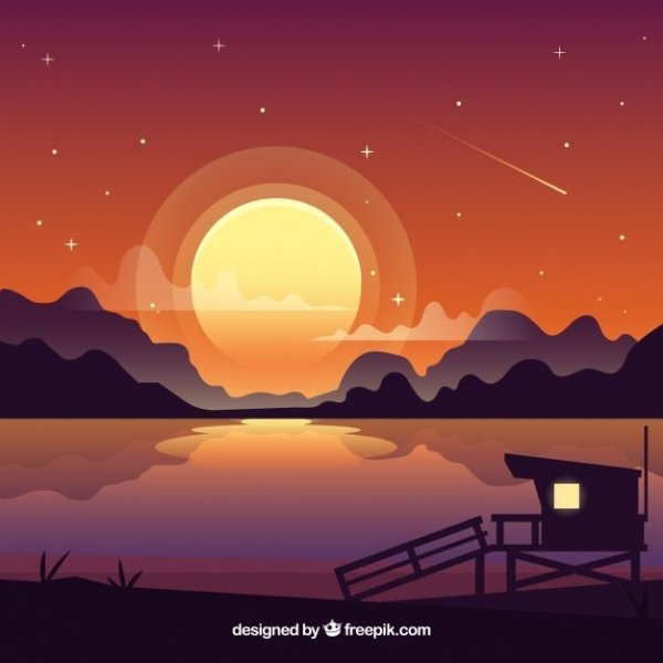 Закат мультяшный