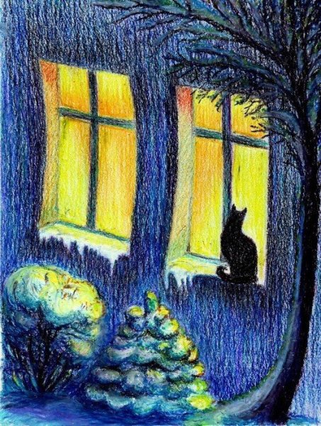 Свет в окошке живопись