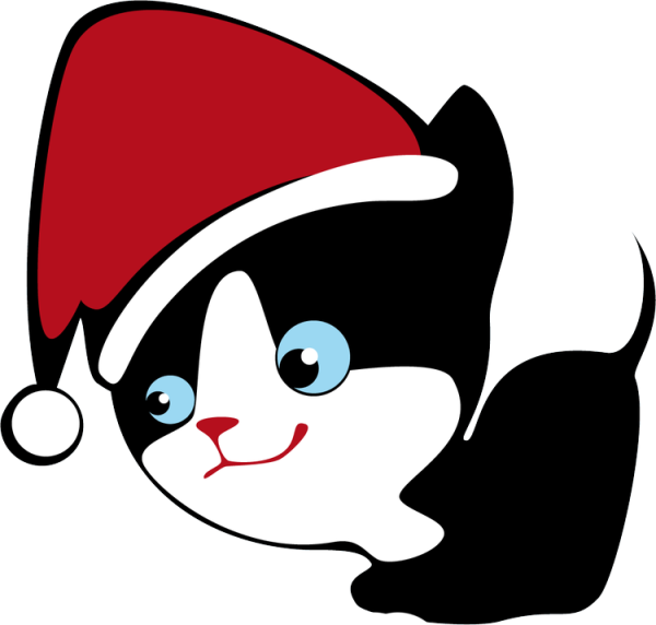 Новогодний кот мультяшный