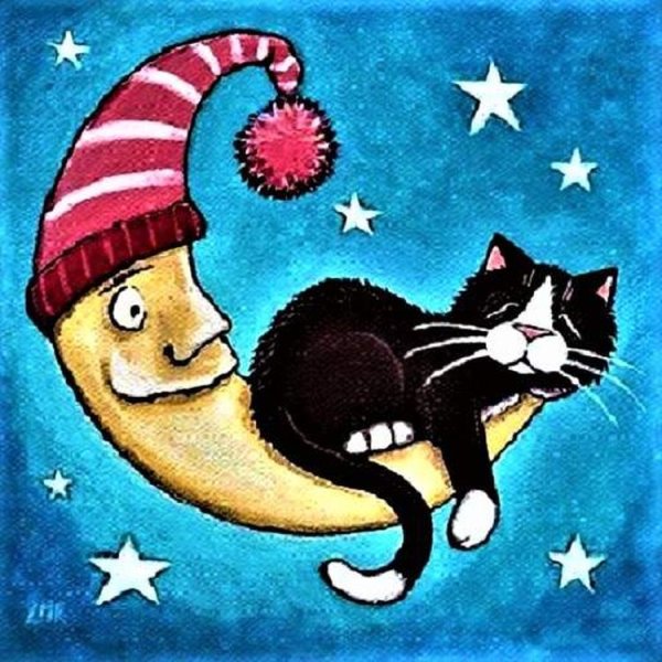 Новогодний котик рисовать