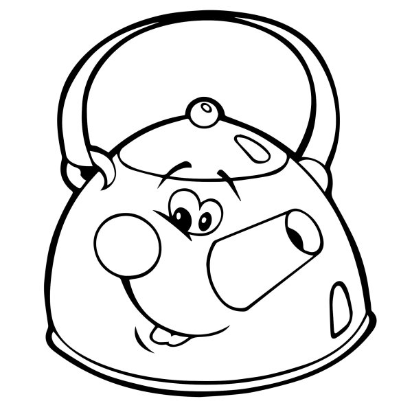 Чайник раскраска для детей