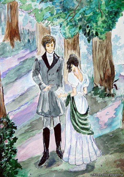 Мария Троекурова и Владимир Дубровский рисунок