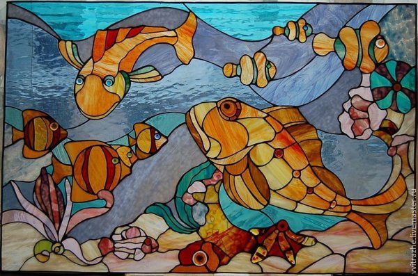 Витраж Тиффани попугайчик