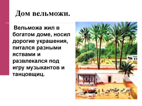 Усадьба вельможи в древнем Египте рисунок