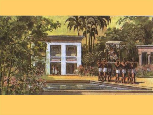 Дом вельможи в древнем Египте рисунок карандашом