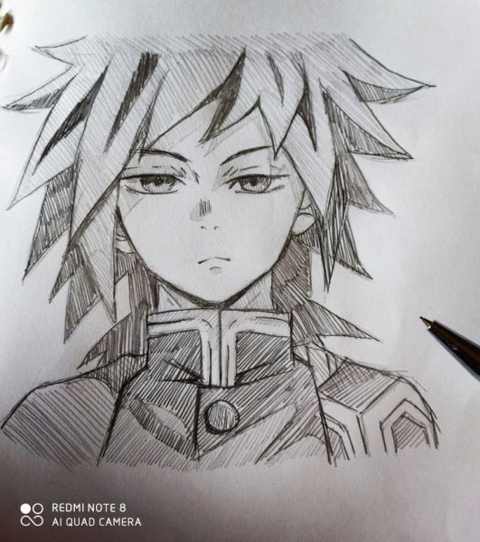 Томиока рисунок карандашом