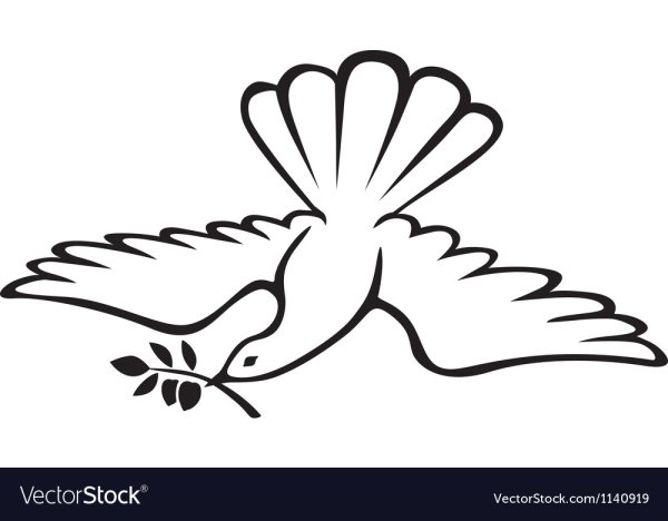 Голубь мира силуэт