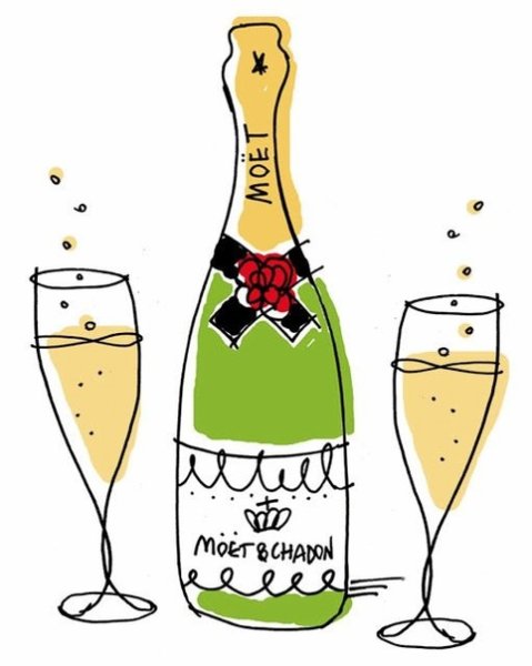 Шампанское нарисованное