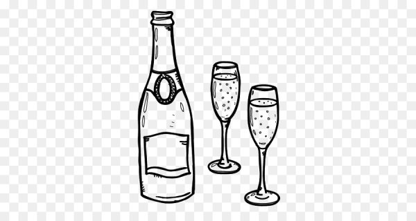 Шампанское нарисованное