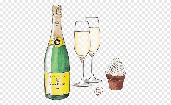 Шампанское нарисованное