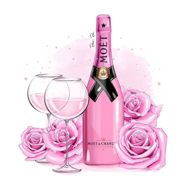 Розовая бутылка шампанского