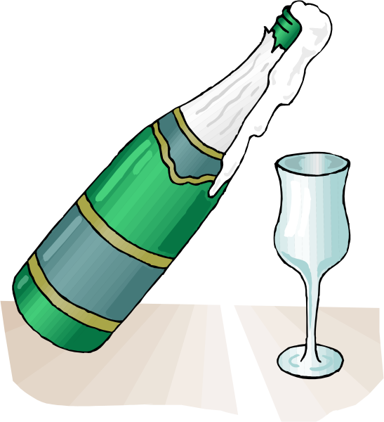 Рисованная бутылка шампанского