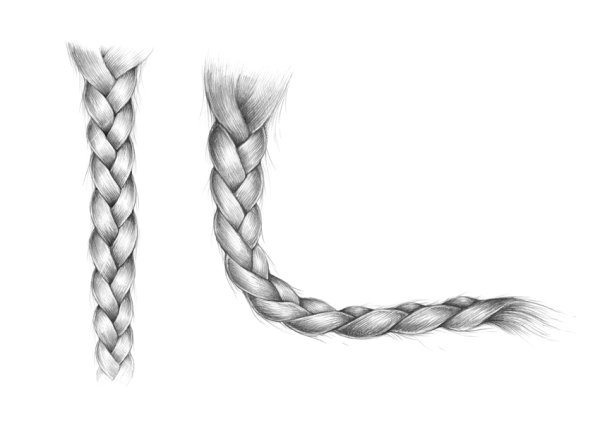 Косичка рисунок карандашом