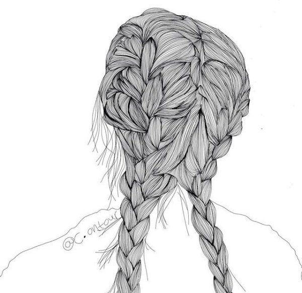 Рисование косички