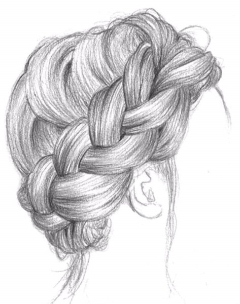 Коса акварель