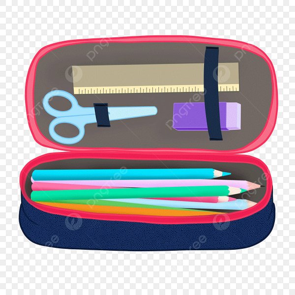 Пенал для детей на прозрачном фоне