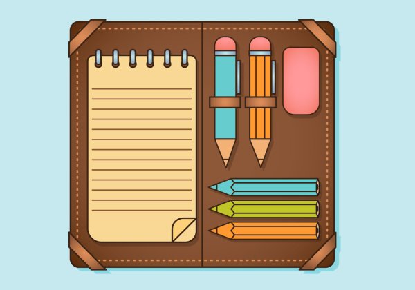 Иллюстрации канцелярских принадлежностей