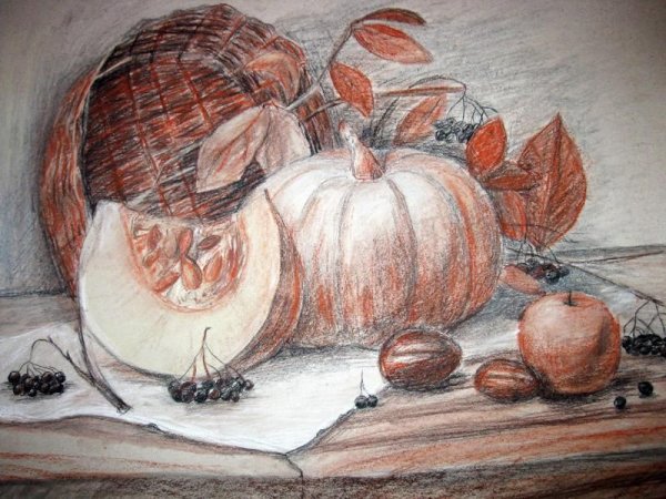 Пейзаж сангиной 19 век