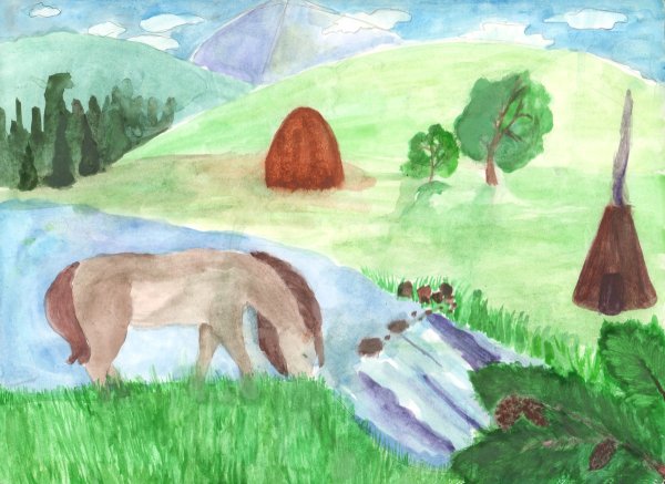 Рисунок на башкирскую тему