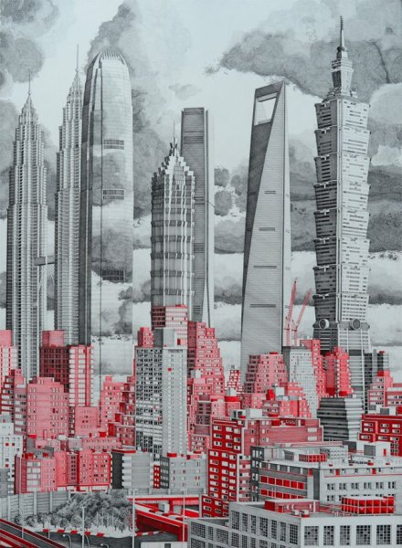 Современный город Графика