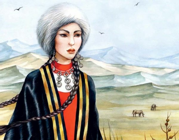 Башкирская Национальная одежда башкир рисунок