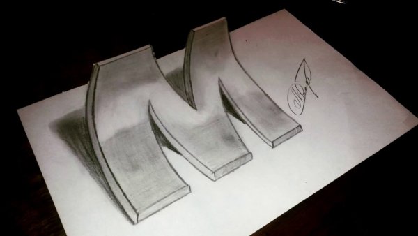 3д буквы на бумаге