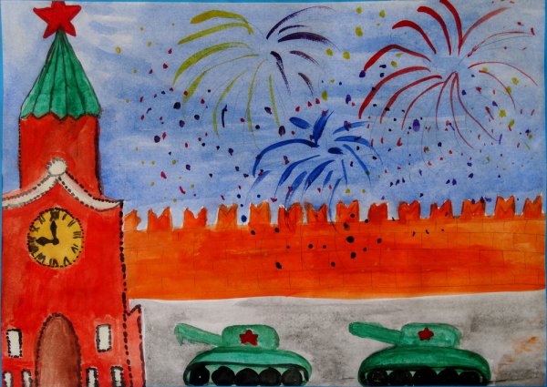 Рисование парад на красной площади